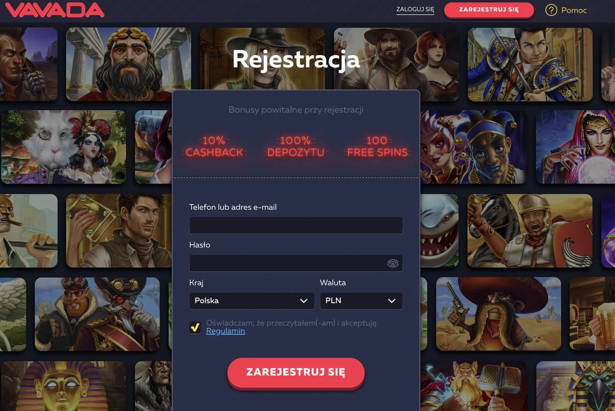 Vavada rejestracja Polska - szybkie zakładanie konta w kasynie online