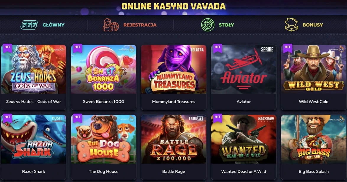 Vavada kasyno online Polska - gry hazardowe i sloty dla graczy
